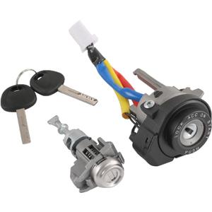 Ignition Lock Cylinder Switch with Left Driver Side Door Lock Cylinder Compatible with 2011-2015 Kia Optima 2013-2017 Kia Rio Replace# 81900-1WK00, 81970-2TA00