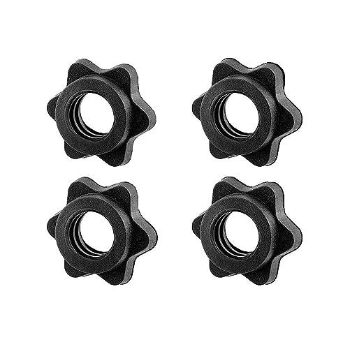 uncakil 2 Pairs Dumbbell Collars 1 inch Dumbbell Hex Nut 1 inch Barbell Collar Clamps Weight Clips for Dumbbells,Spinlock Collars for 1 Inch Standard Barbells Bars Sports Weight Lifting Fitness