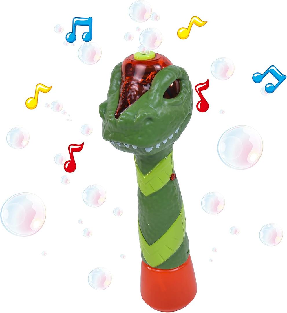 Maxx Bubbles Dinosaur Bubble Wand – Light Up Bubble Blower Toy with Sounds | Outdoor Summer Fun for Kids | Party Favor and Great Gift – Sunny Days Entertainment