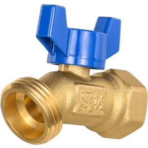 1 Pack ORIANSE Brass Garden Hose Bibb Valve Water Spigot 1/4-Turn Male Hose Bibb 1/2" Female NPT Inlet Connection with 3/4" GHT Water Hose Outlet Heavy-Brass Outdoor Faucet for Gardens and patios
