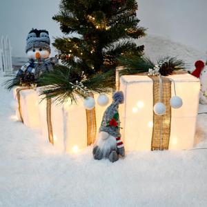 Christmas Lighted up Gift Box Set,3 pcak Boxes Size S M L,Perfect for Indoor Outdoor Holiday Decorations,Christmas Decor Gift Box with LED Lights Holiday Addition Christmas Tree Decor