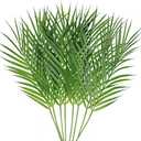 Artificial Areca Palm Leaves, 8 Pcs Faux Tropical Palm Tree Leaves Stems for Floral Arrangement, Hawaiian Luau, Jungle Beach Wedding Party Decor, 28 Inches Tall