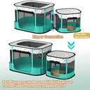 Portable Cat Playpen, 8-Rod Reinforced Kitten Dog Playpens, Foldable Play Pen for Indoor Cats Enclosed Pet Puppy Doggy Outdoor, Collapsible Tent Kennel Cage House(32"x24"x22") (Green)