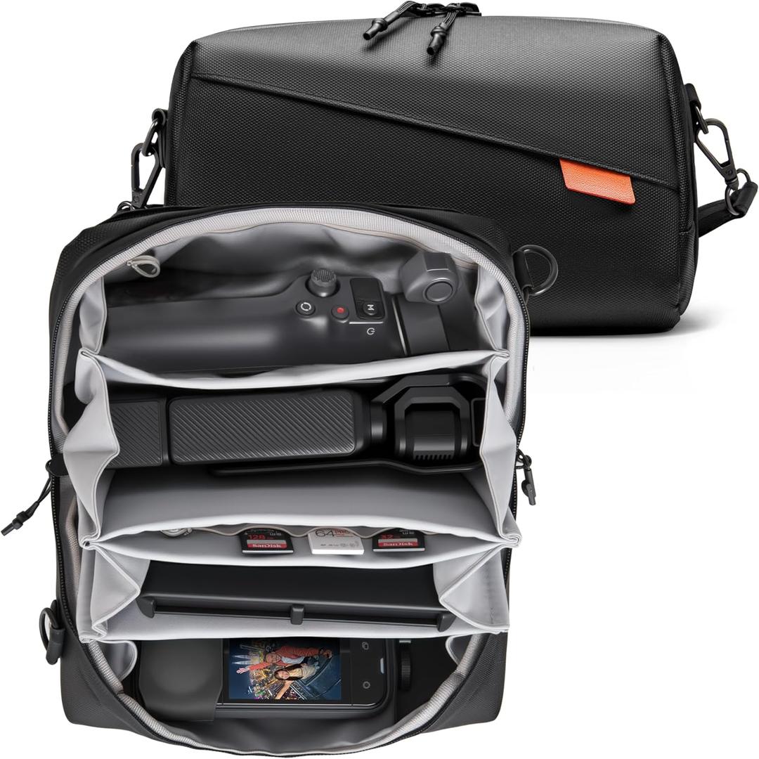 Carrying Bag Pouch Travel Large Soft Case for Insta 360 Go Ultra X5 X4 Organizer Multilayer Storage For DJI Osmo 360 Mobile8 7P 6 Pocket 4 3 For Gopro hero 13 Accessories with Shoulder Strap