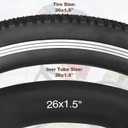 2 Pack 26x1.5 Bike Tire with Tubes City Bike Tire Mountain Bike Vintage Bicycle Tire Compatible Replacement Bicycle Tire