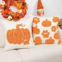 Fall Pillow Covers 18x18 Inch Set of 2 Dog Paws Pumpkins Decorative Throw Pillow Cases Autumn Harvest Soft Pillowcase for Home Farmhouse Living Room Decor