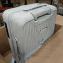 OIWAS Carry On Luggage with Cup Holder Top Opening Hardside Suitcase, White, 20 INCH