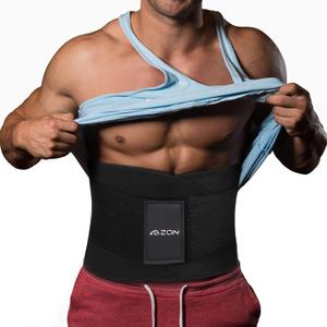 Mens Waist Trainer Neoprene Waist Trainer for Men Tummy Control Sweat Belt and Lumbar Support. (Large, Black)