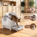 Thereye Cat Litter Box Step, Non-Slip Washable Litter Box Ramp, Anti-Tracking Litter & Easy to Clean, Wooden Base, Filter Function, Compatible with Automatic Litter Boxes for Small and Elderly Cats