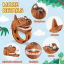 Dinosaur Walkie Talkies for Kids Rechargeable, Wrist Two Way Radios with Flashlight, Long Range Outdoor Adventure Toys,Brown Dino Watch Walkie Talkie Birthday Gifts for Boys Girls Ages 4-12