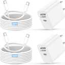 iPhone 17 16 15 Charger 40W Super Fast Charging USB C Charger Block iPhone 17 16 15 Air Pro Max Charger with 6FT &10FT Type C Charger Cable for Apple iPhone Charger and All USB C Charging Devices (White)