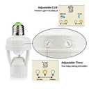 Motion Sensor Light Socket, PIR Motion E26 Screw Bulb Adapter, Adjustable Auto On/Off Night Light Control, Garage Light, for Basement, Pantry Room, Storage Room, Garage Light