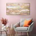 YJYart Pink Abstract Wall Art/Girl Room 20x40 Inch/Large Wall Art for Living Room/Bedroom Decorations Gold Office Decor Kitchen Art Dining Room Decor