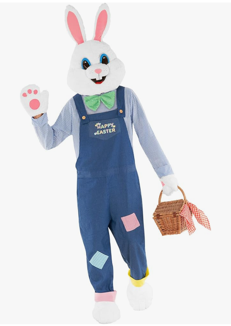 Morph Easter Bunny Costume Adult Rabbit Mascot Dungarees Suit for Easter Costumes Celebrations and Events