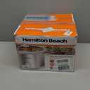 Hamilton Beach 4-Quart Slow Cooker with 3 Cooking Settings, Dishwasher-Safe Stoneware Crock & Glass Lid, Stainless Steel (33140G) (Silver & White)