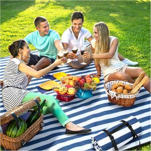 Extra Large Picnic Blankets Portable 80x81 Oversized Waterproof Sandproof Outdoor Beach Blanket Camping Grass Mat Travel Essential Camper Accessories Glamping Items Hiking Supplies Hiker Necessities