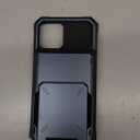 Nvollnoe for iPhone 12/12 Pro Case with Card Holder[Store 5 Cards] Dual Layer Heavy Duty Shockproof Wallet Case with Hidden Card Slot Large Storage Cover for iPhone 12(Blue)