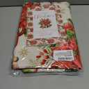 Romanstile Christmas Tablecloth Rectangle, Winter Christmas Red Flower Table Cloth, Washable Farmhouse Vintage Table Cover for Holiday Dinner Party, 60 x 84 Inch