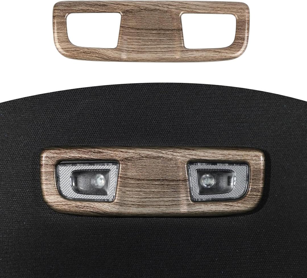 RT-TCZ for Silverado Map Dome Light Cover Trim Brown Wood Grain for Chevy Silverado GMC Sierra 2019 up Brown Wood Grain Interior Accessories