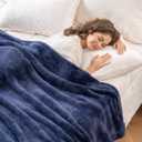 Berkshire Blanket Classic Extra-Fluffy Plush Blanket King Size, Soft Fuzzy Fluffy Long Hair Blanket for Couch Sofa Bed, Atlantis Dark Blue, 90x108 Inches, King/Cal King