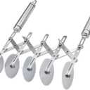 Juome 5 Wheel Pastry Cutter Stainless Pizza Slicer Multi-Round Dough Cutter Roller Cookie Pastry Knife Divider with Handle