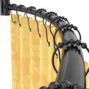 Curved Shower Curtain Rod For Bathroom 38-72 Inches, Adjustable Length, Curved Shower Rod, 0.9MM thickness, Round Shower Curtain Rods, Rotate Bracket For Large Shower Space, Need Drilling, Matte Black