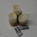 Flameless Candles Battery Operated Pillar Real Wax Electric LED Candle Gift Set with Remote Control and Timer, 4" 5" 6" Pack of 3 (Ivory Wax with Hemp Rope)