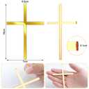 Blulu 16 Pieces Baptism Cake Toppers Crossing Cupcake Toppers Gold Mirror Acrylic Cake Picks Baptism Decor Christian Decorations(Elegant Style)