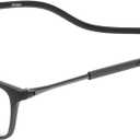 Calabria SP02 Snap Magnetic Reading Glasses Men Women Front Connect Adjustable Temples Eyeglass Around Neck Hanging Readers (Matte Black)