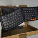 Doci Foldable Bluetooth Keyboard, Split Ergonomic Portable Keyboard for Business Travel, Ultra-Thin Folding Rechargeable Wireless Keyboards Compact for Android iOS Windows Mac Tablet PC Smartphone