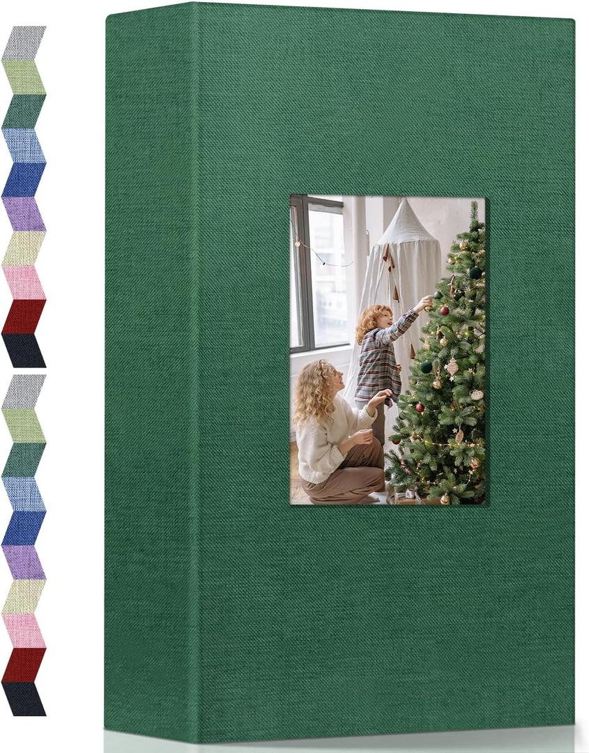 Popotop Photo Album 4x6-300 Photos Linen Cover Photo Books with 300 Horizontal Pockets,Slip-in Picture Albums for Family Wedding Anniversary Baby Vacation Pictures