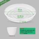 SupKing Large Plant Saucers Drip Tray 2 Pack 15 Inch Heavy Sturdy Plastic Flower Pot Saucers for Indoor,Clear Plastic Planter Water Tray for Plant Pots Liners (15''-Clear)