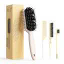 Curl Defining Brush, Curly Hair Brush, Slick Back Hair Brush, For Combing and Shaping Curls in All Hairstyles to Reduce Pulling (Beige)