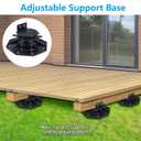 Adjustable Decking & Flooring Support Pedestal, 12 PCS Durable Plastic Base, Deck Foundation Support Base, Easy-to-Install, Black (1.2in-2.4in)