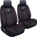 LUCKYMAN CLUB 2 pc Auto Car Seat Covers Fit Most Sedan SUV Truck Fit for Sportage NIRO Optima Forte Soul Rio Sentra Altima Maxima XterraBlack &Red 2 PCS