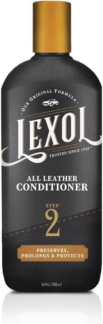 Lexol All Leather Conditioner for Car Seats and Interiors, Couches and Furniture, Shoes and Boots, Bags and Jackets, Baseball Gloves and Horse Saddles, and More, 16.9 oz Bottle (Step 2 of 2)
