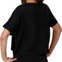 FOCO NFL Womens NFL Team Logo Ladies Fashion Distressed Wordmark Crop Top Shirt (Black, Large)