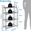 VyGrow Plant Stand, 4 Tier Plant Shelf for Indoor Outdoor, Heavy Duty Metal Tall Plant Stands Holder Rack for Living Room Balcony and Garden, Black