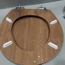 CHRYNETH Round Toilet Seat, Molded Wood Toilet Seat with Quietly Close
