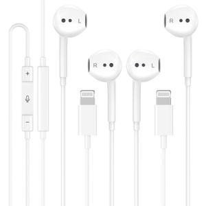 Wired Headphones for iPhone Earbuds Built-in Microphone & Volume Control Nosie Reduction Headsets Compatible with iPhone 14/13/12/11/XR/XS/X/8/7/SE/Pro/Pro Max/Support All iOS System 2 Pack