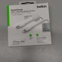 Belkin BoostCharge Nylon Braided USB C to Lightning Cable 6.6ft/2M - MFi Certified 18W Power Delivery iPhone Charger Cord - Apple Charger USB C Cable - Fast Charging for iPhone 14, iPhone 13 - White