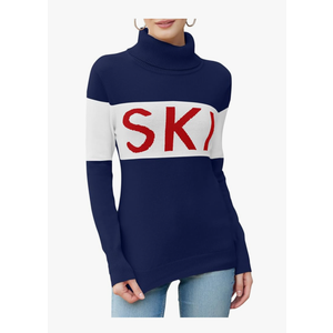 Ybenlow Women Sweaters Color Block Turtleneck Tops Comfy Winter Blouse 2024 Ski Sweaters Tight Knit Outfits Shirts Size  XL