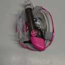 QingSong Full Face Snorkel Mask, Snorkeling Gear with Camera Mount, Foldable 180 Degree Panoramic View Anti-Fog Anti-Leak, Snorkeling Set for Kids Adults (Pink Gray)