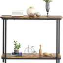 Arbuxzuy 35.4" Industrial Console Table 2 Tier Narrow Sofa Table with Shelves,Behind Couch Table Small Entry Way Tables for Livingroom,Bedroom,Entrance Foyer Table for Hallway,Office,Balck&Brown