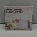 Electric Flour Sifter, Handheld Battery Operated Stainless Steel Mesh Shaker, Cup Shape Powder Shaker Strainer Kitchen Cooking Baking Pastry Tools 4 Cup/1L Capacity(White)