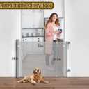 Retractable Baby Gates for Stairs Doorways Hallways, Soft Mesh Safety Retractable Dog Gate for Pet, Indoor Or Outdoor Use, Easy Installation,33.6" Tall,Expands to 55" Wide,Grey