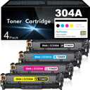 304A Toner Cartridges 4 Pack Replacement for HP 304A CC530A CC531A CC532A CC533A Works with Color Laserjet CP2025 CP2025n CP2025dn ;Color CM2320n CM2320nf MFP Printer (Black Cyan Magenta Yellow)