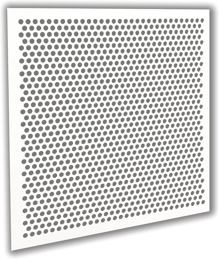 Receilit 2'x2' White Plastic Perforated Tile with 1/2" Diameter Holes