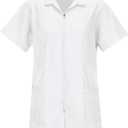 Red Kap Women's Zip-Front Smock (Large, White)