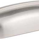 HARPOON 10 Pack Bin Cup Handle Pulls,Vintage Drawer Pulls,Cabinet Hardware,Shell Handle,3.78 Inch Brushed Satin Nickel